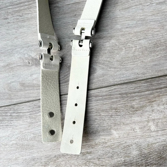 Vintage White Italian Leather Belt Made in Canada main image 13